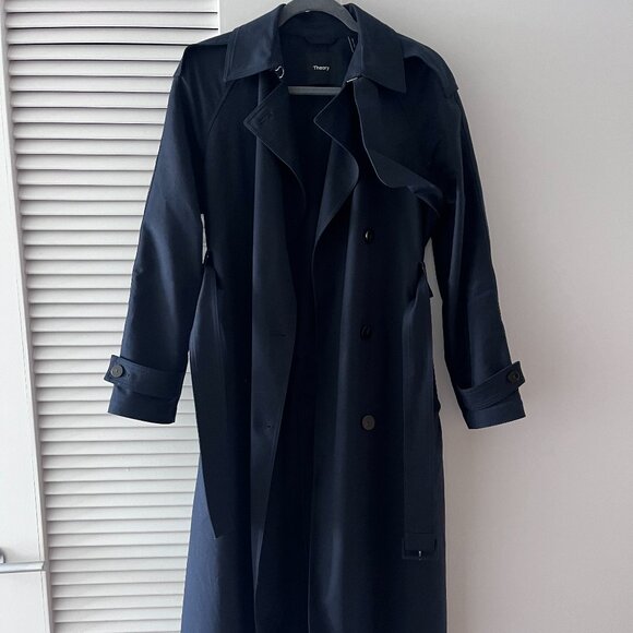 Theory Double-Breasted Trench Coat - Small - Picture 3 of 4